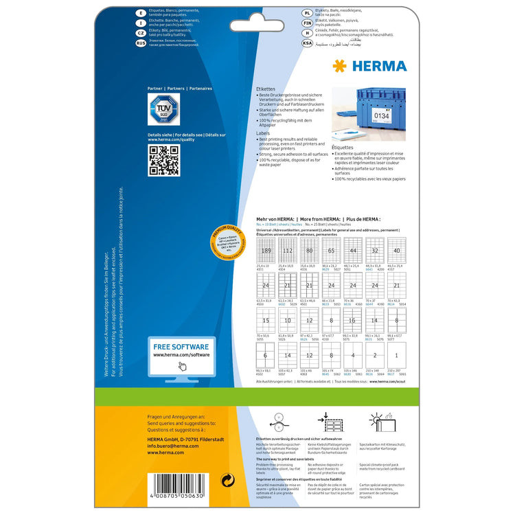 100 HERMA Etiketten 5063 weiß