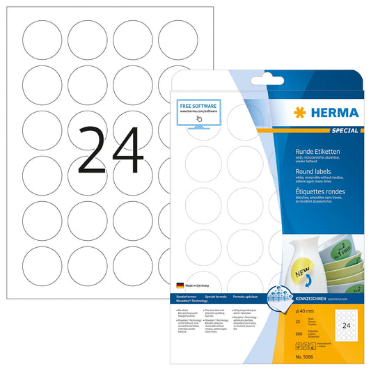 600 HERMA Etiketten 5066 weiß