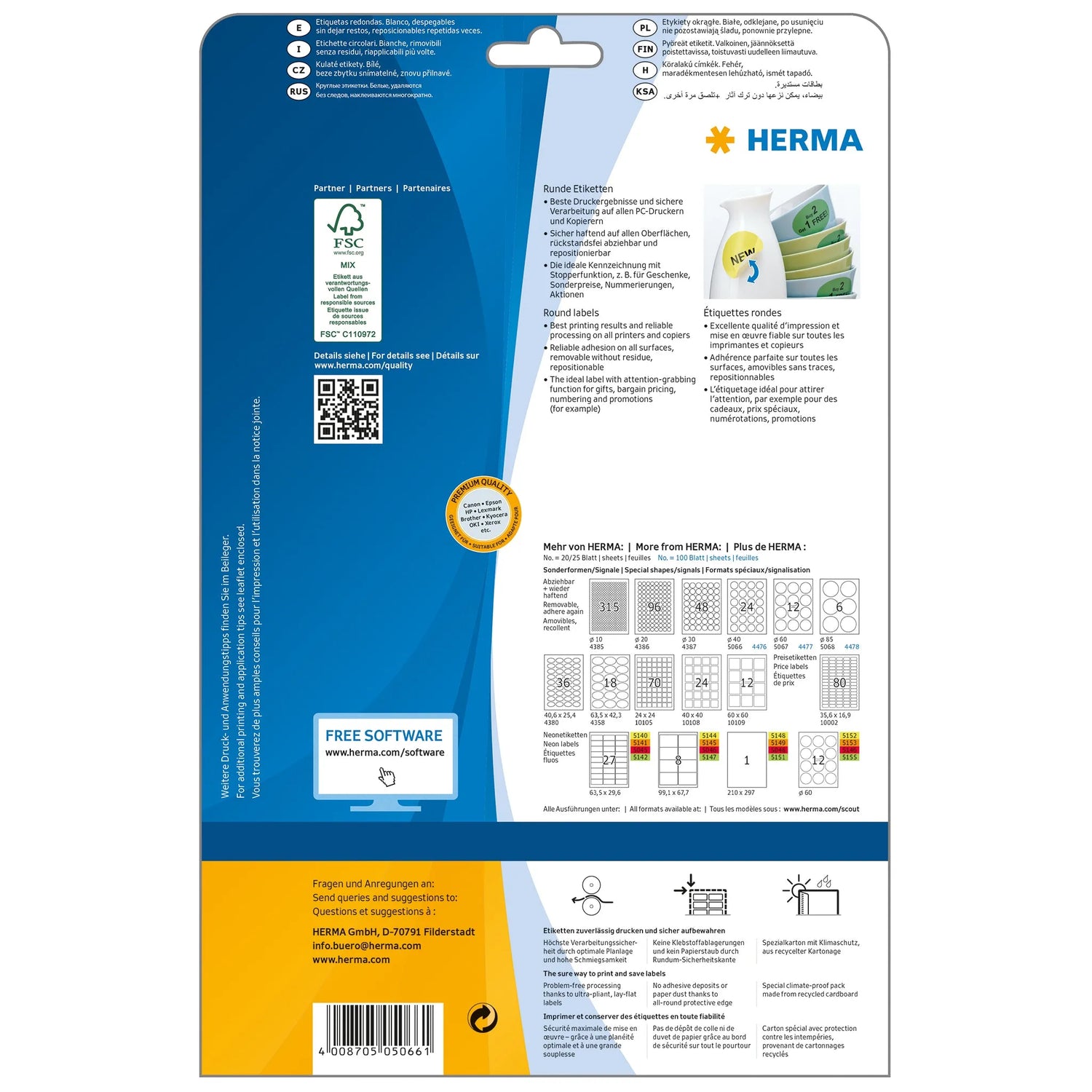 600 HERMA Etiketten 5066 weiß
