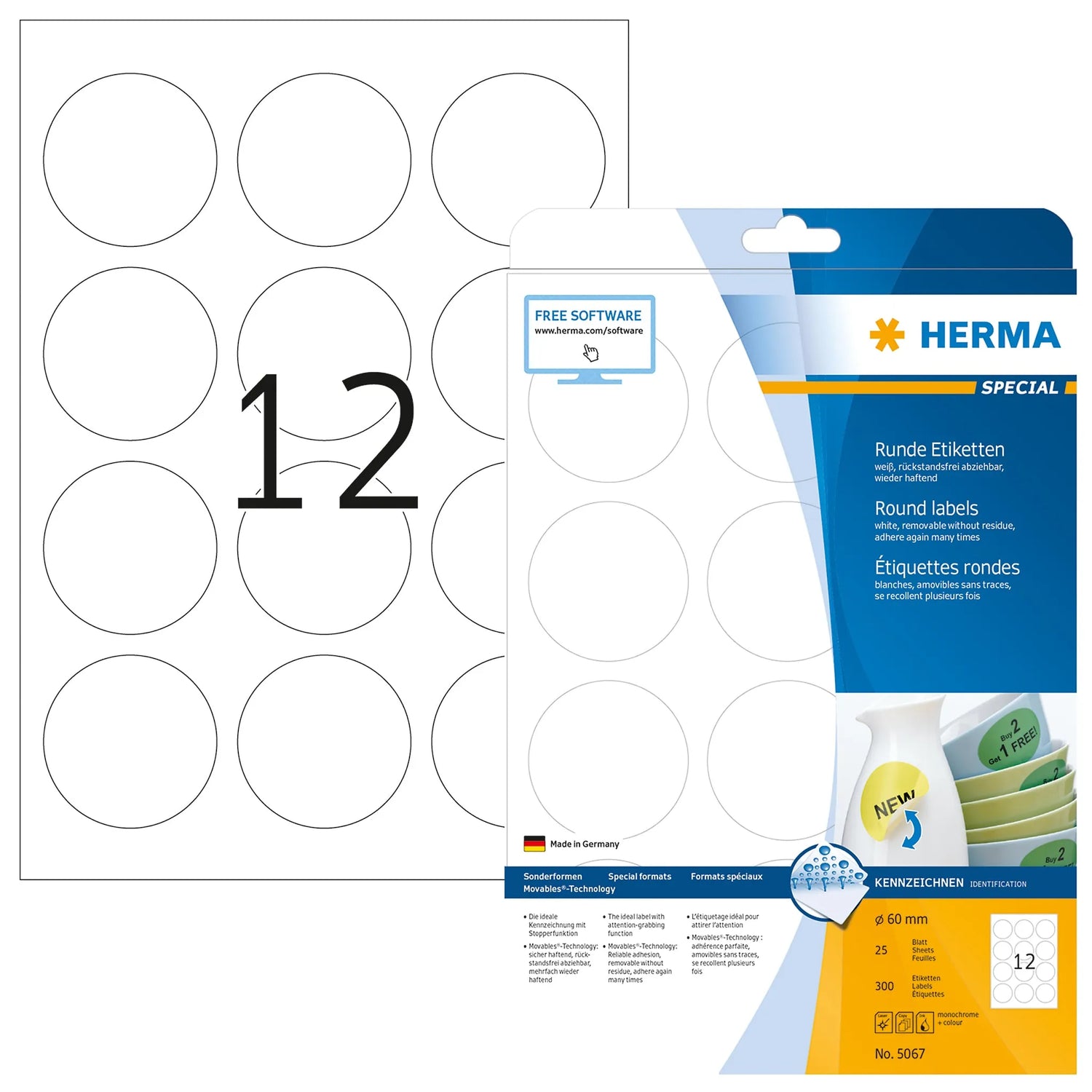 300 HERMA Etiketten 5067 weiß