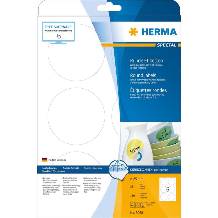 150 HERMA Etiketten 5068 weiß