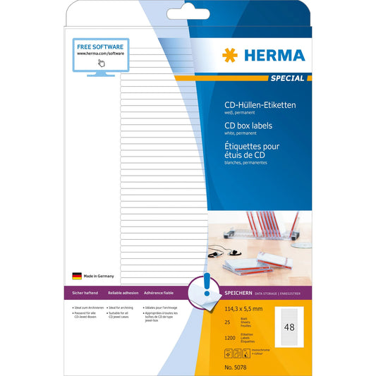 1.200 HERMA CD-Etiketten weiß
