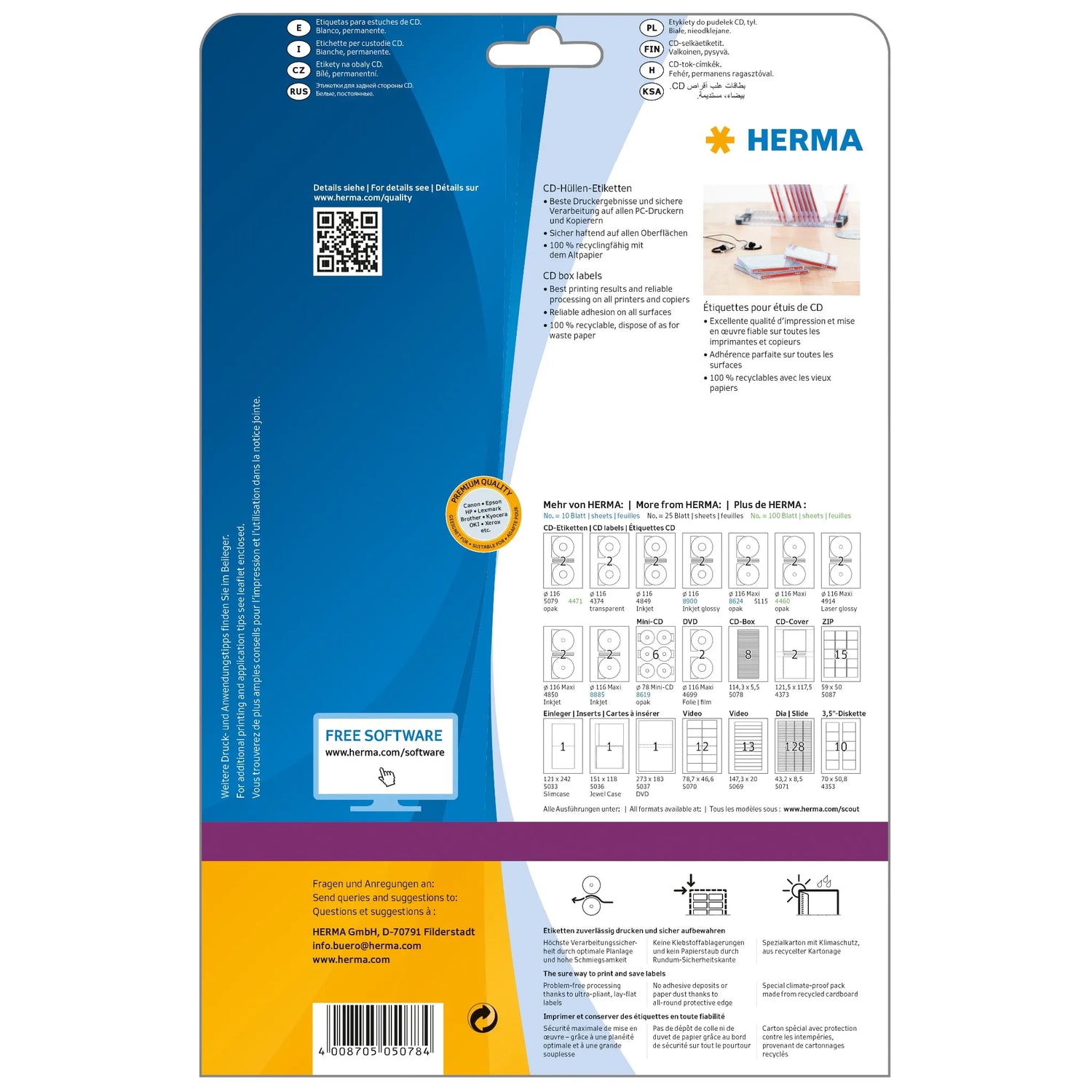 1.200 HERMA CD-Etiketten weiß