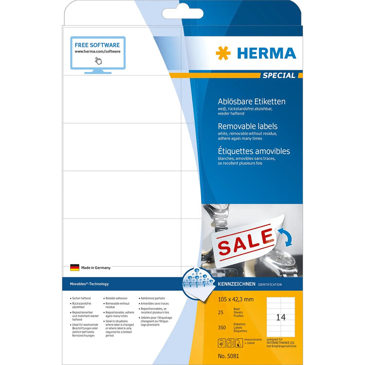 350 HERMA Etiketten 5081 weiß