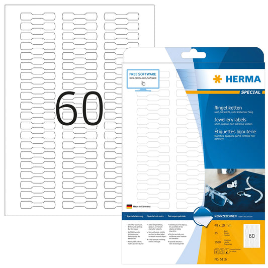 1.500 HERMA Schmucketiketten 5116 weiß