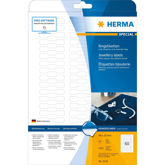 1.500 HERMA Schmucketiketten 5116 weiß