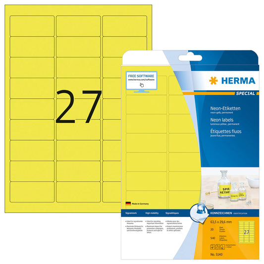 540 HERMA Etiketten 5140 gelb