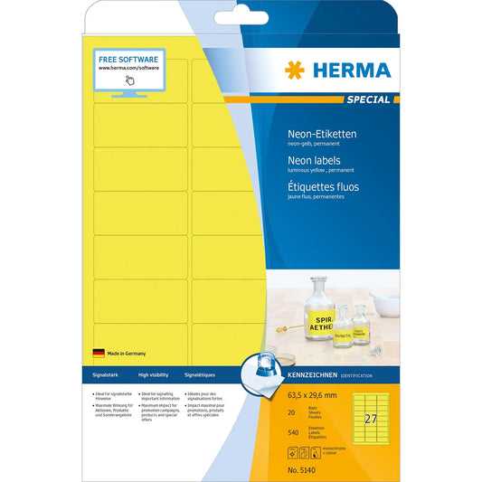 540 HERMA Etiketten 5140 gelb
