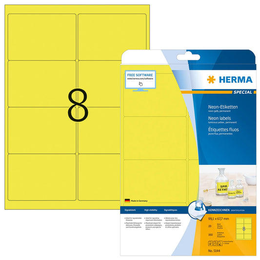 160 HERMA Etiketten 5144 gelb