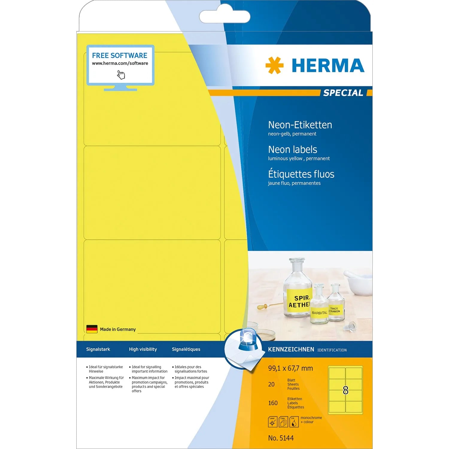 160 HERMA Etiketten 5144 gelb