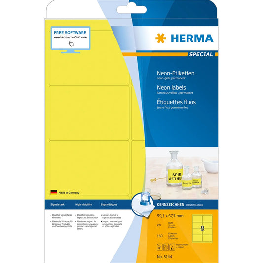 160 HERMA Etiketten 5144 gelb