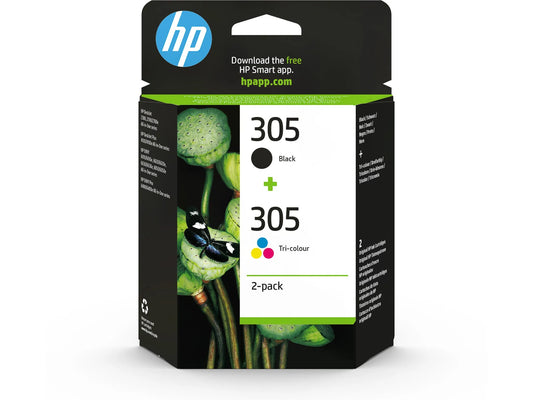 2 HP 305 black und color Druckerpatronen 6ZD17AE