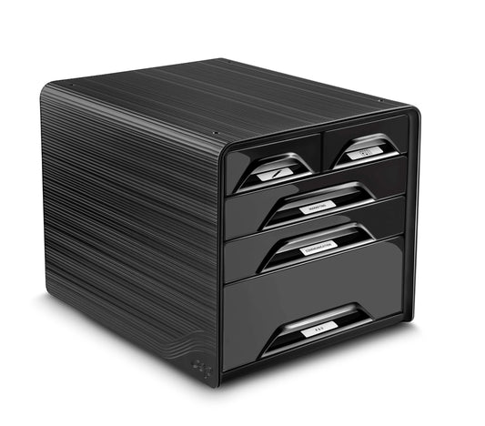 cep Schubladenbox Smoove schwarz 1072130011, DIN A4 mit 5 Schubladen