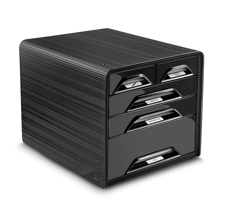 cep Schubladenbox Smoove schwarz 1072130011, DIN A4 mit 5 Schubladen