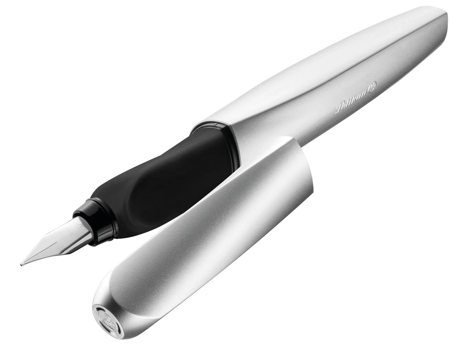 Pelikan Twist Patronenfüller silber M (mittel)  für Rechts- u. Linkshänder