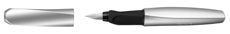 Pelikan Twist Patronenfüller silber M (mittel)  für Rechts- u. Linkshänder