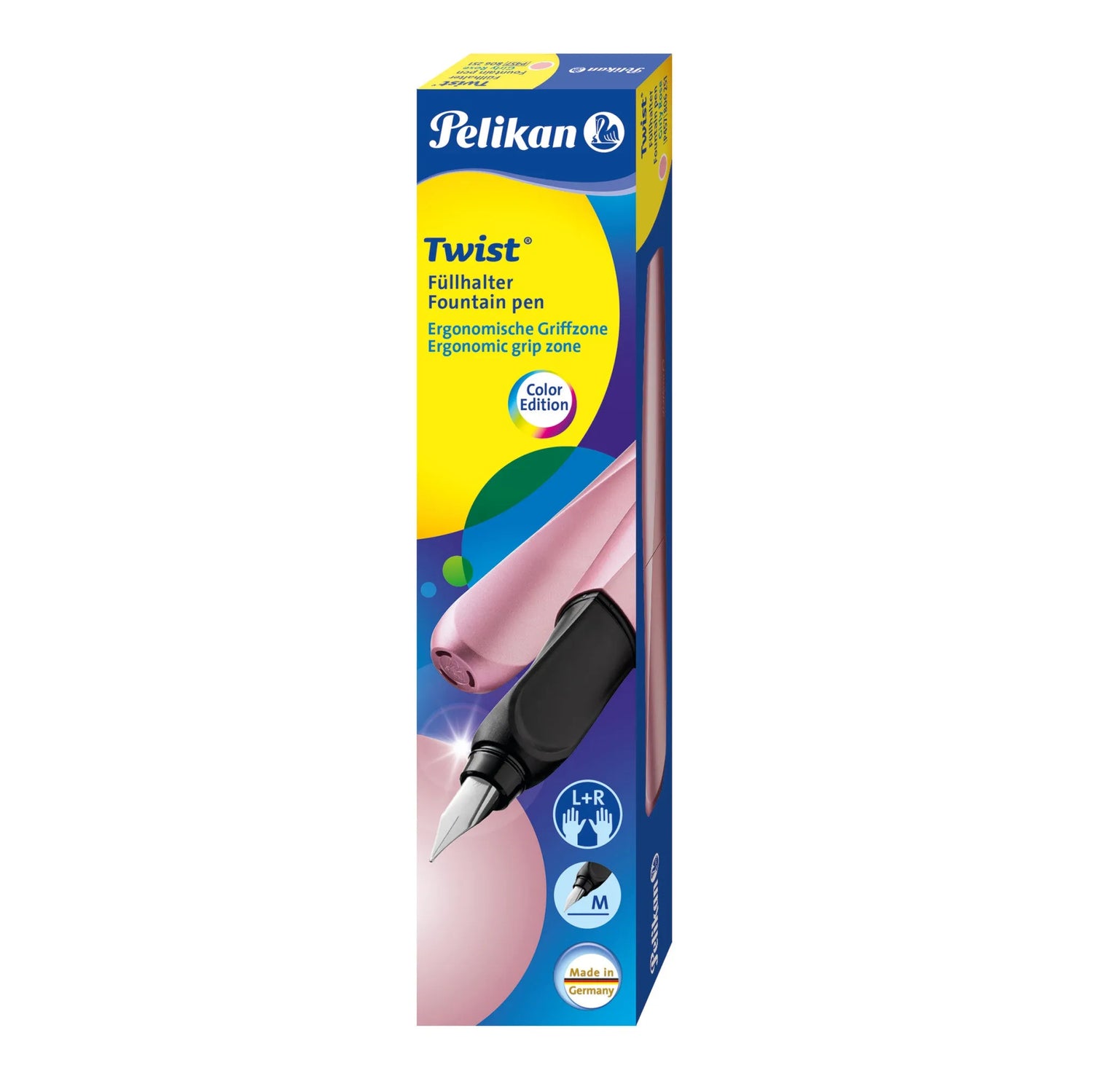 Pelikan Twist Patronenfüller rose M (mittel) für Rechts-u. Linkshänder