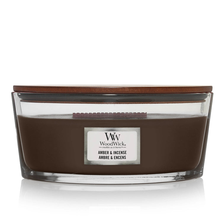 WoodWick Amber & Incense mit knisterndem Docht, bis zu 50 Std Brenndauer