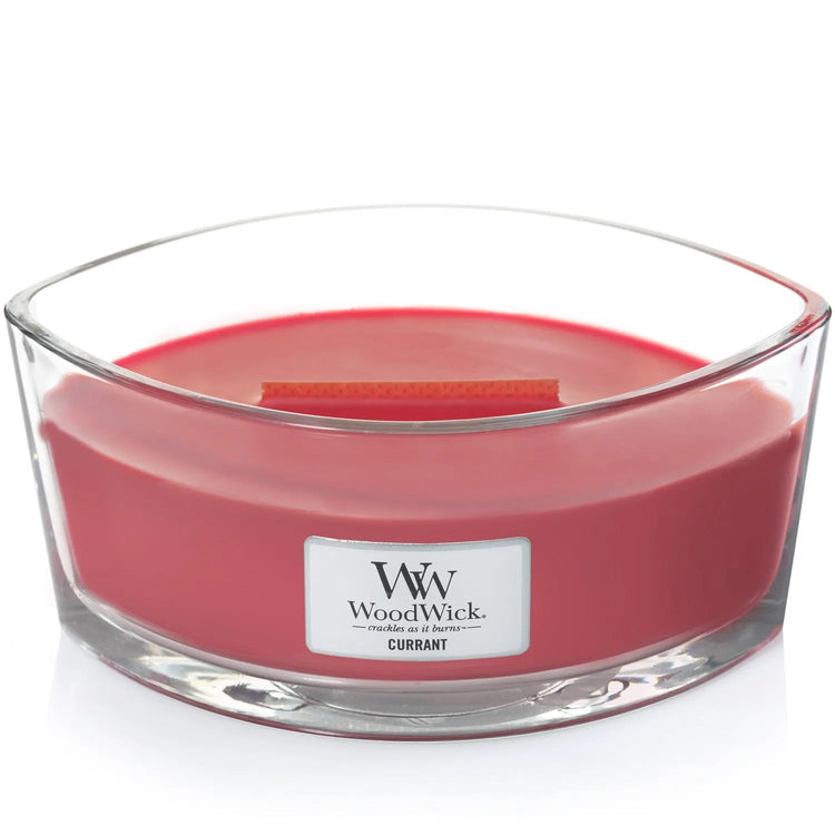 WoodWick Ellipse Duftkerze mit knisterndem Docht, Currant, bis zu 50 Stunden Brenndauer