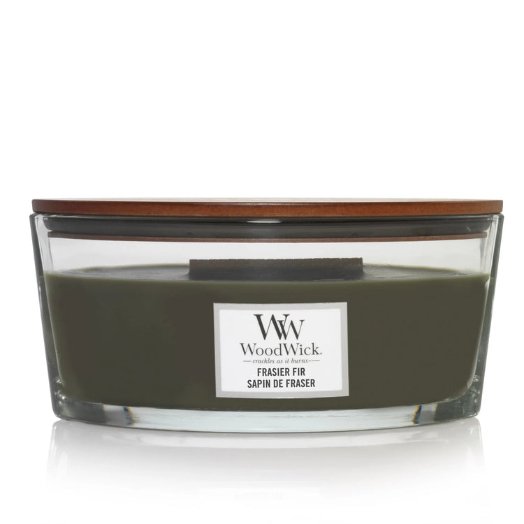 WoodWick Ellipse Duftkerze mit knisterndem Docht, Frasier Fir, bis zu 50 Stunden Brenndauer
