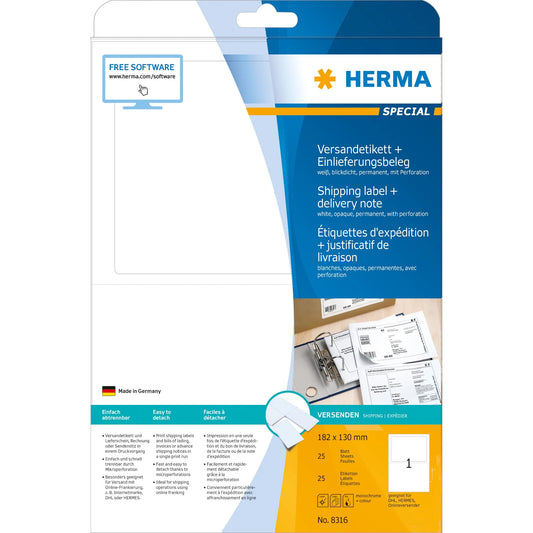 25 HERMA Adressetiketten 8316 weiß