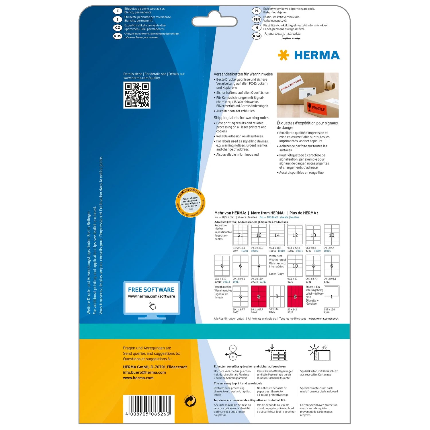 200 HERMA Versandetiketten 8326 weiß