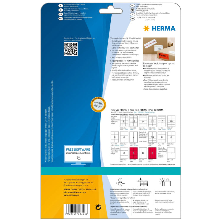200 HERMA Versandetiketten 8326 weiß