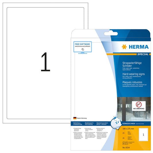 25 HERMA Folienetiketten 8334 weiß