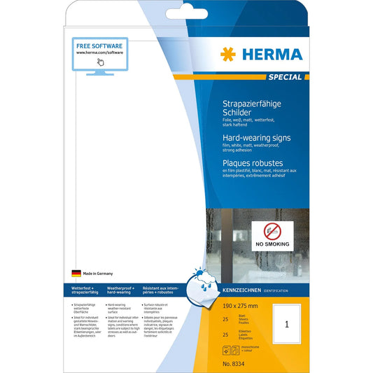 25 HERMA Folienetiketten 8334 weiß