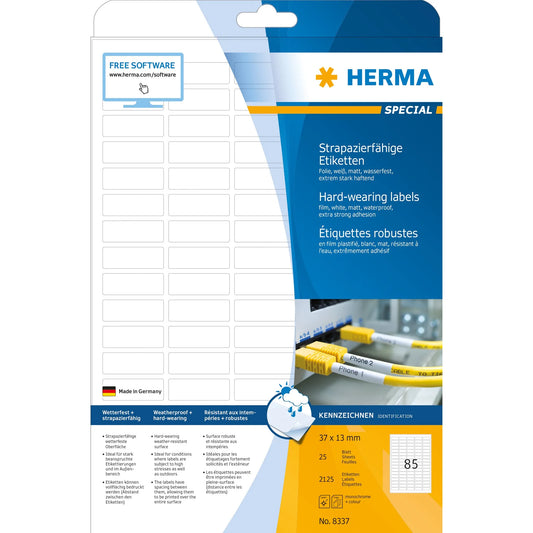 2.125 HERMA wetterfeste Folienetiketten 8337 weiß