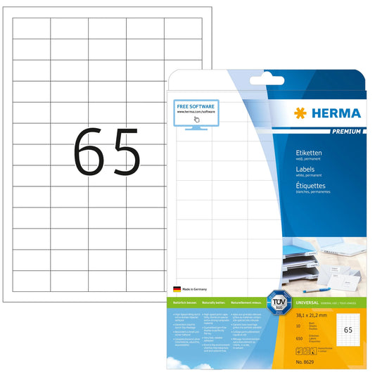 650 HERMA Etiketten 8629 weiß