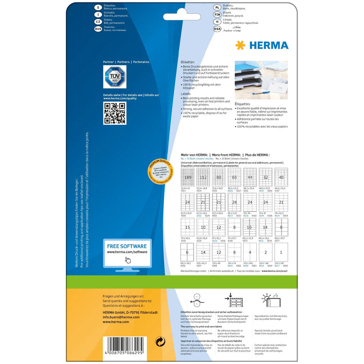 650 HERMA Etiketten 8629 weiß