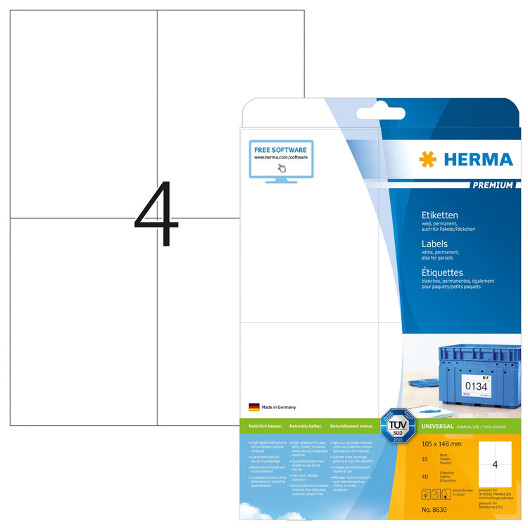 40 HERMA Etiketten 8630 weiß