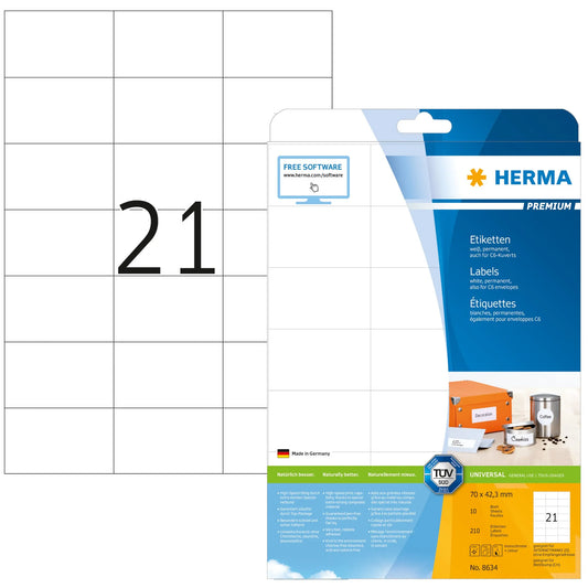 210 HERMA Etiketten 8634 weiß