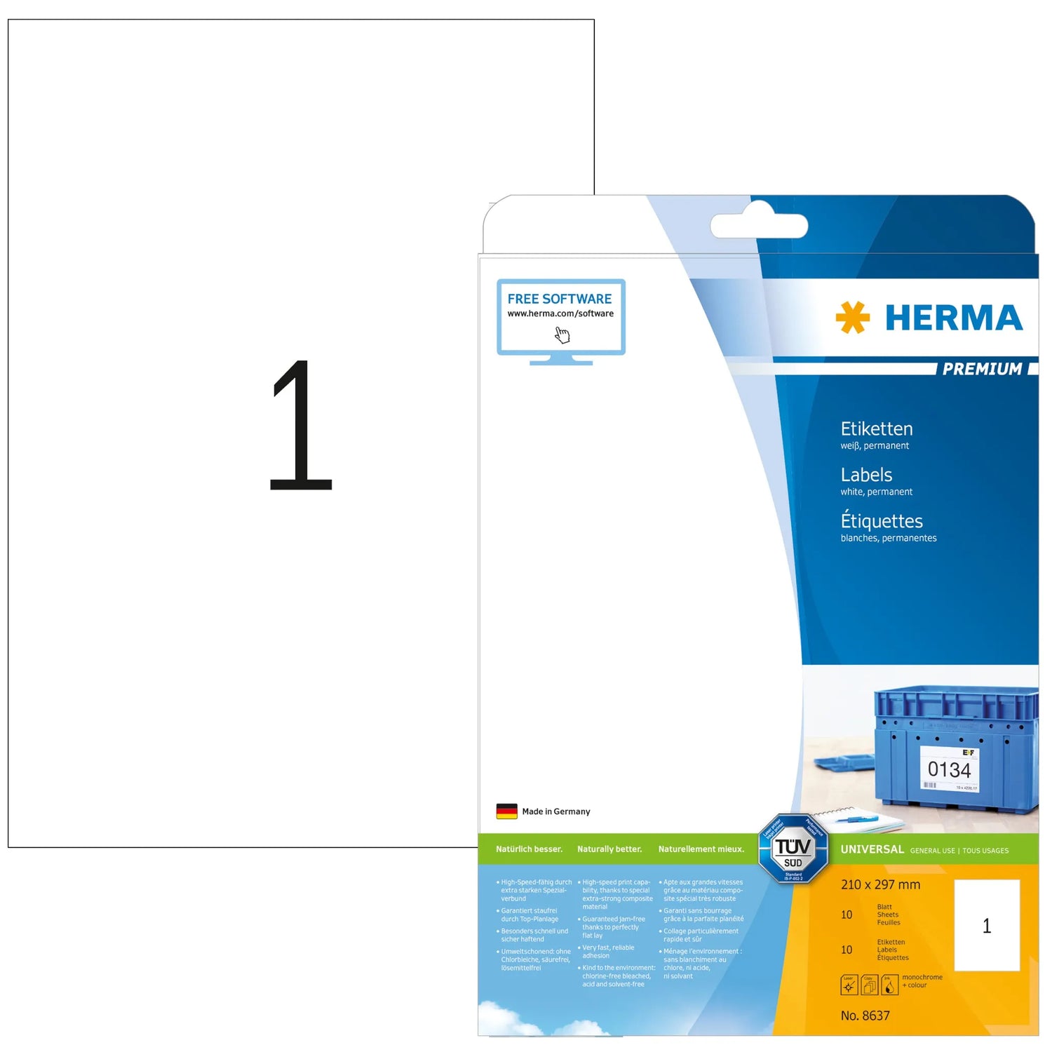 10 HERMA Etiketten 8637 weiß