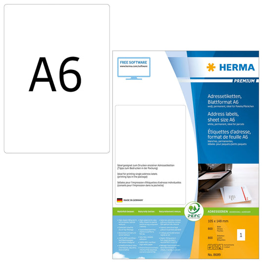 800 HERMA Adressetiketten 8689 weiß