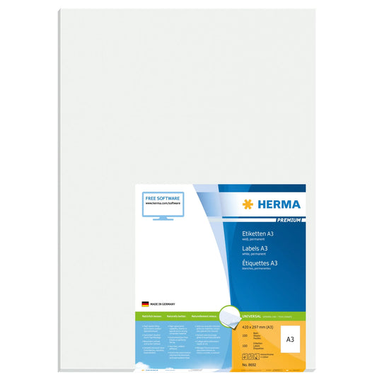 100 HERMA Etiketten 8692 weiß