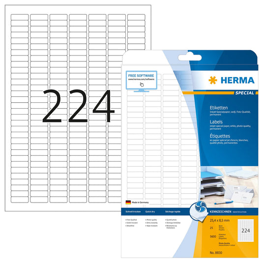 5.600 HERMA Etiketten 8830 weiß