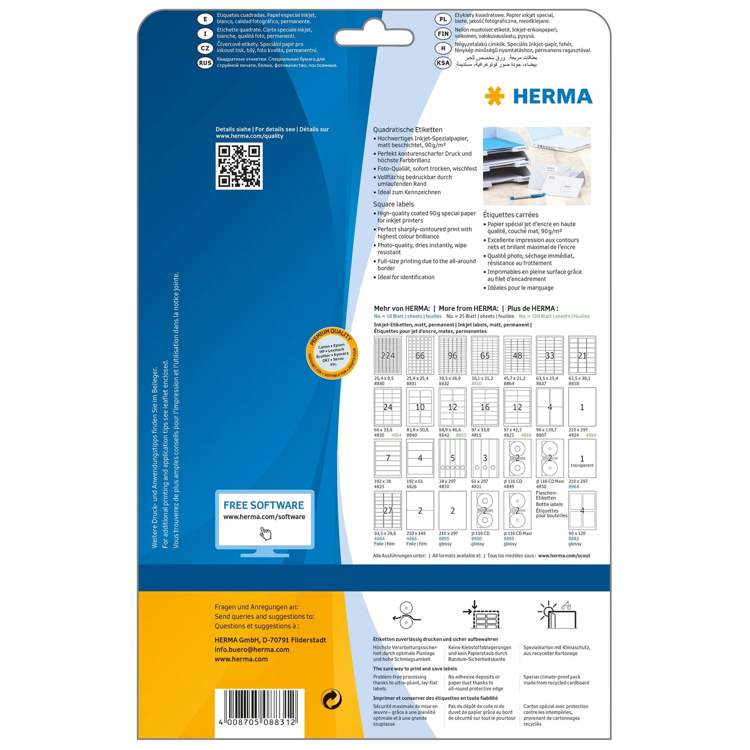 1.650 HERMA Etiketten 8831 weiß