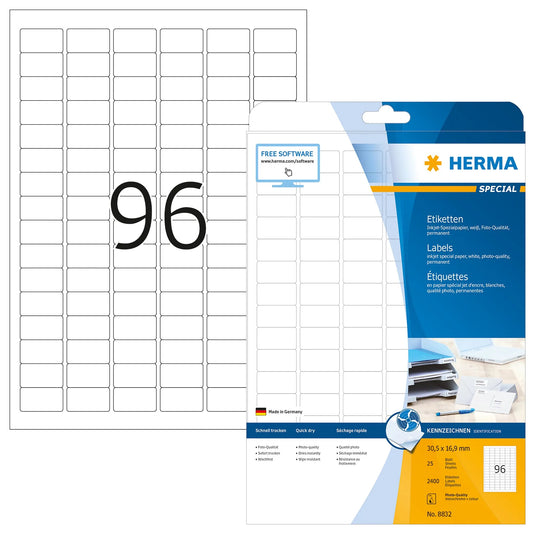 2.400 HERMA Etiketten 8832 weiß