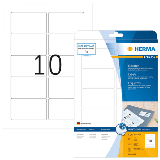 250 HERMA Etiketten 8840 weiß
