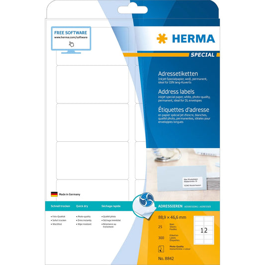 300 HERMA Adressetiketten 8842 weiß