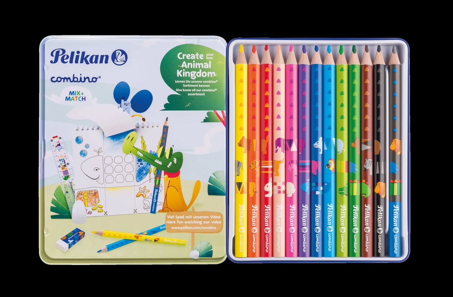 13 Pelikan Combino 12+1 Buntstifte farbsortiert