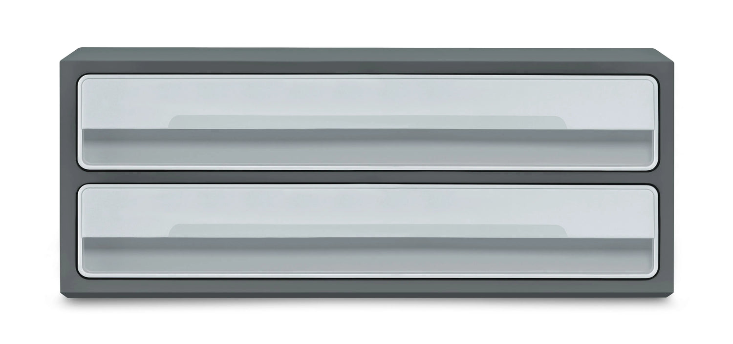 cep Schubladenbox MoovUp lichtgrau 1090116361, DIN A4 quer mit 2 Schubladen