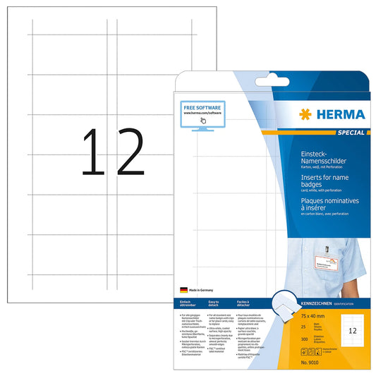 300 HERMA Einsteckschilder für Namensschilder SPECIAL 7,5 x 4,0 cm