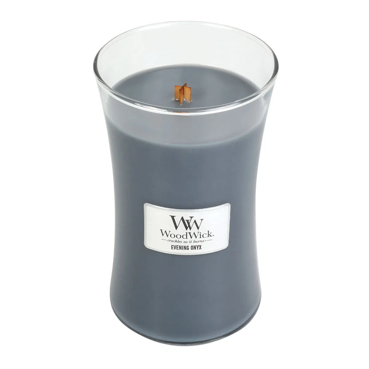Woodwick knisternde Kerze Evening Onyx groß mit Holzdocht 610g Brenndauer bis zu 130 Std