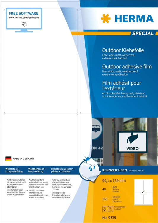 160 HERMA Folien-Kraftklebe-Etiketten 9539 weiß