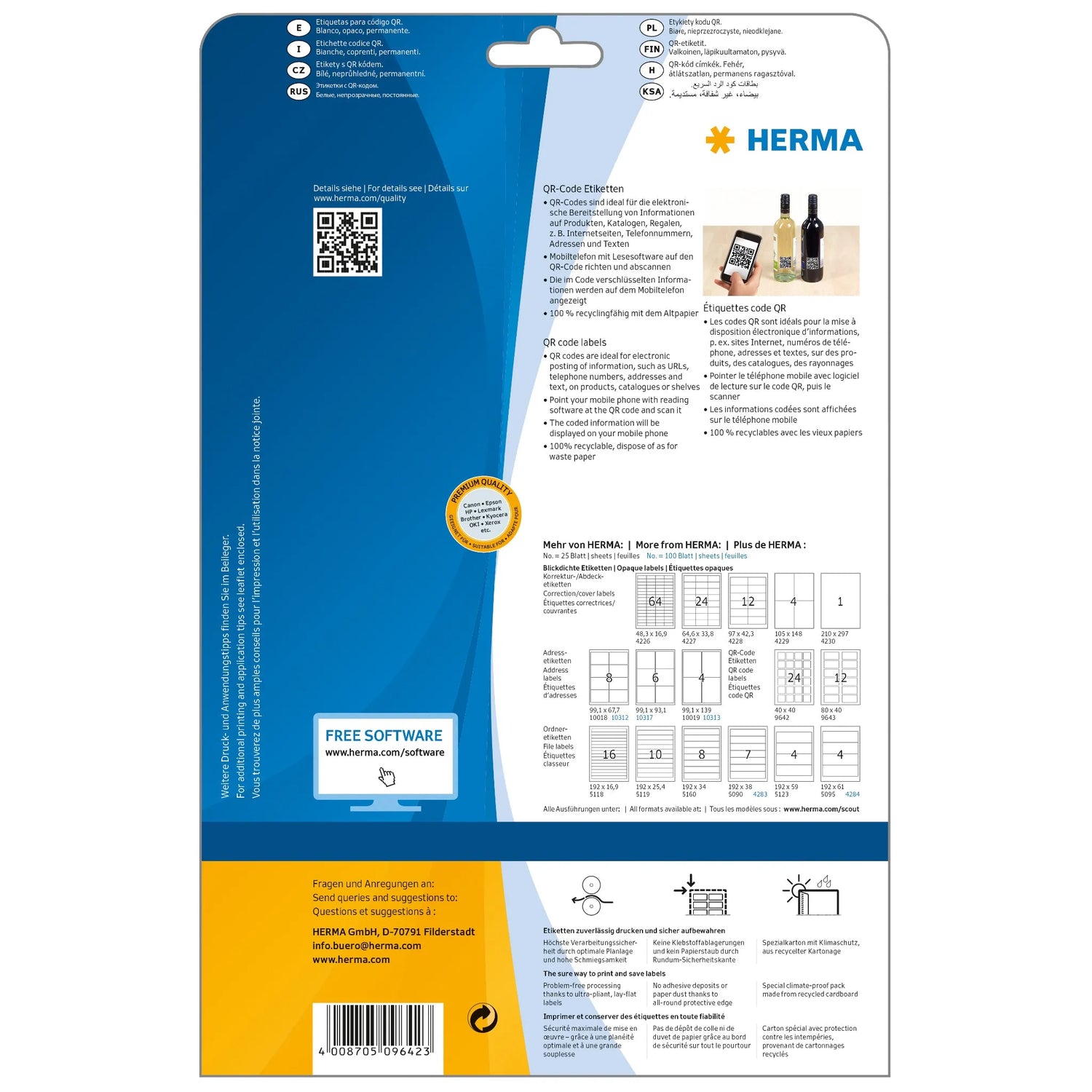 600 HERMA QR-Code-Etiketten 9642 weiß
