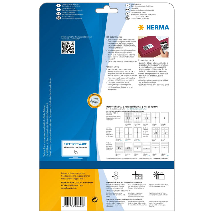 300 HERMA QR-Code-Etiketten 9643 weiß
