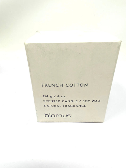 Blomus Duftkerze FRENCH COTTON weiß Baumwolle  Brenndauer 24 Std. Beton